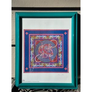 Courtney Davis Celtic Imagery 1993 Framed Art Print Knotwork Teal Frame Signed